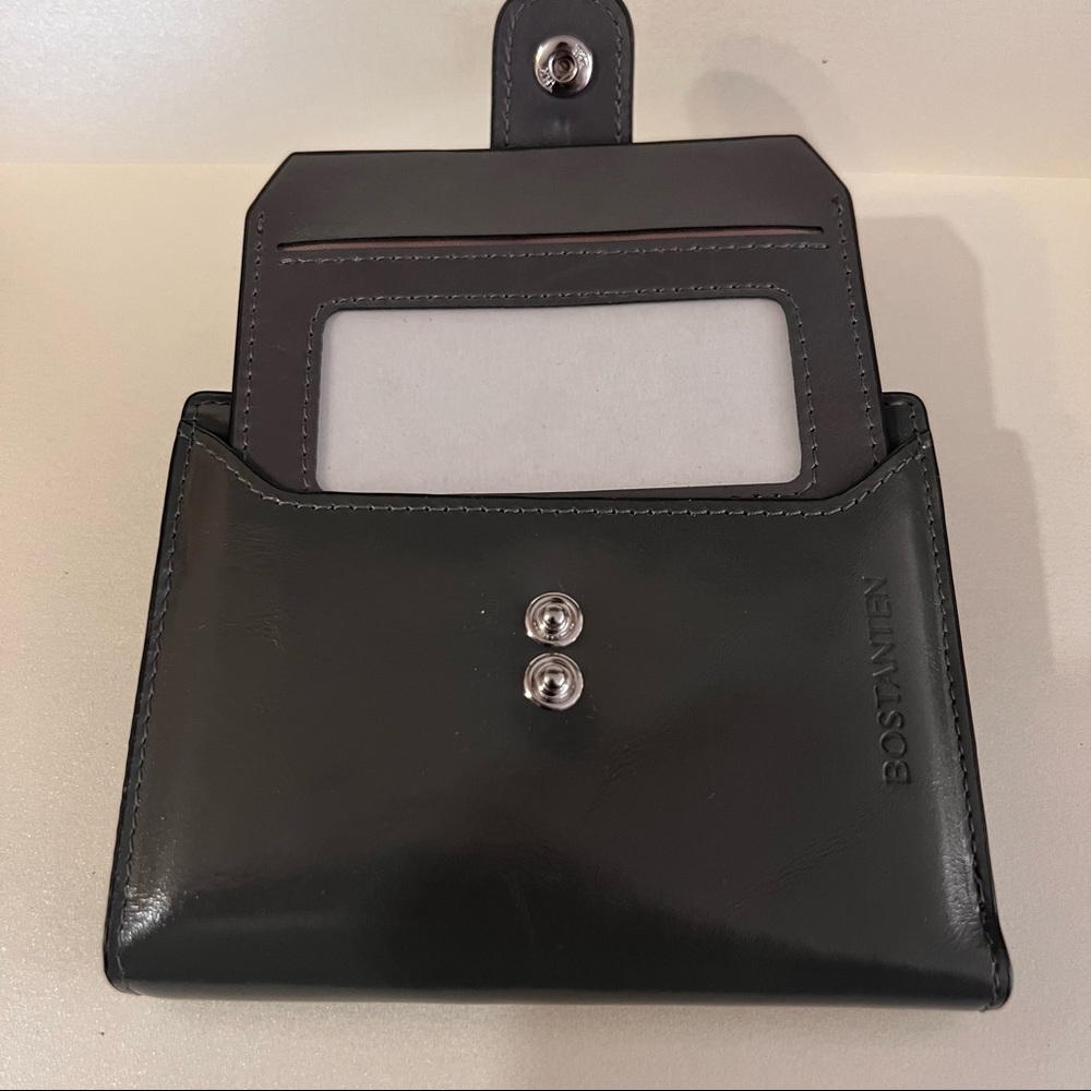 New Bostanten Leather Wallet Gray Removable Card Wallet - Picture 8 of 15